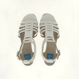 Gladiator sandal on White nappa leather heel