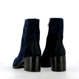 Smooth ocean blue suede Texan ankle boot