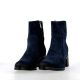 Smooth ocean blue suede Texan ankle boot