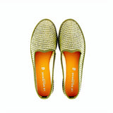 Ballerina modello friulana in raffia oliva