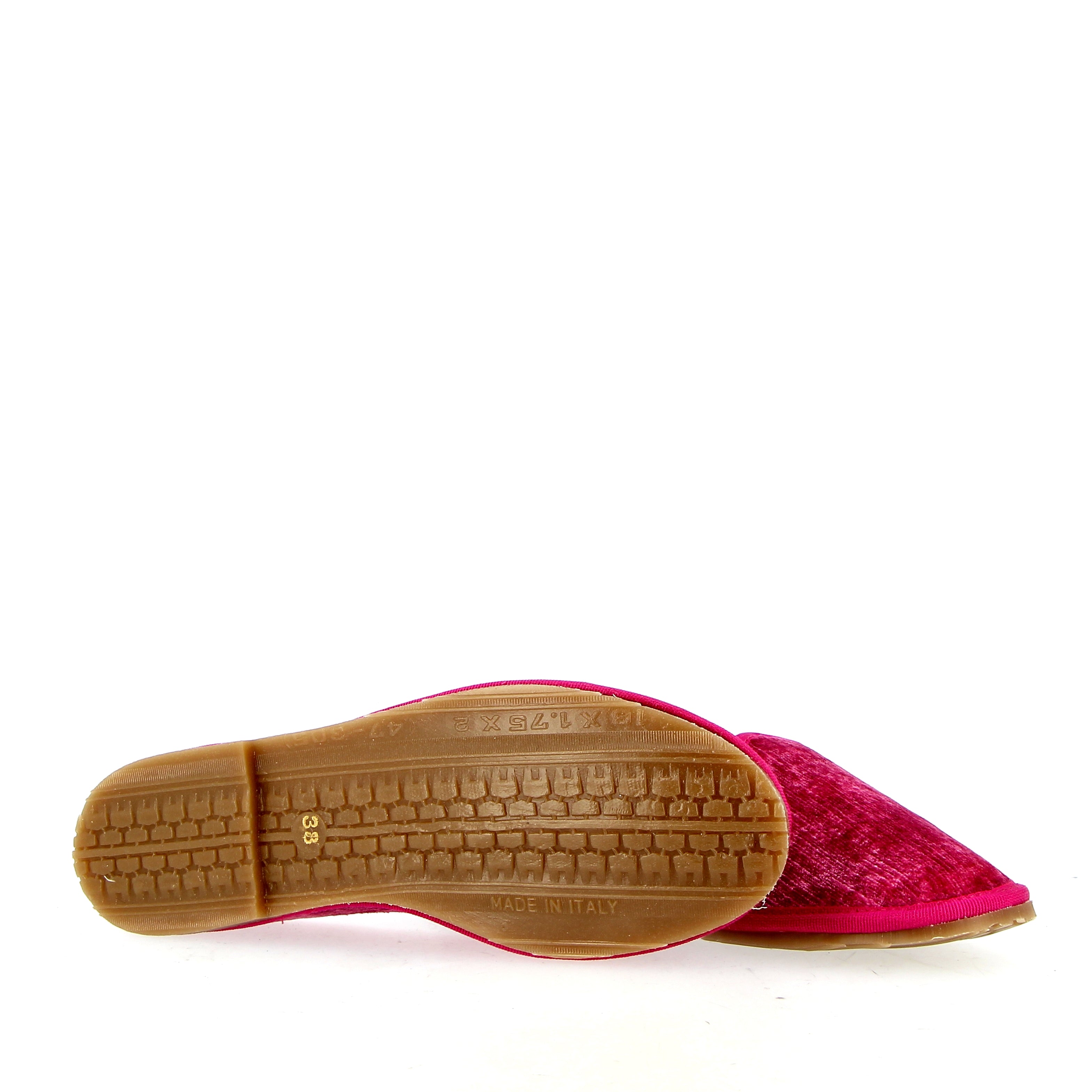 Ballerina modello friulana in velluto fuxia