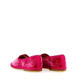 Ballerina modello friulana in velluto fuxia