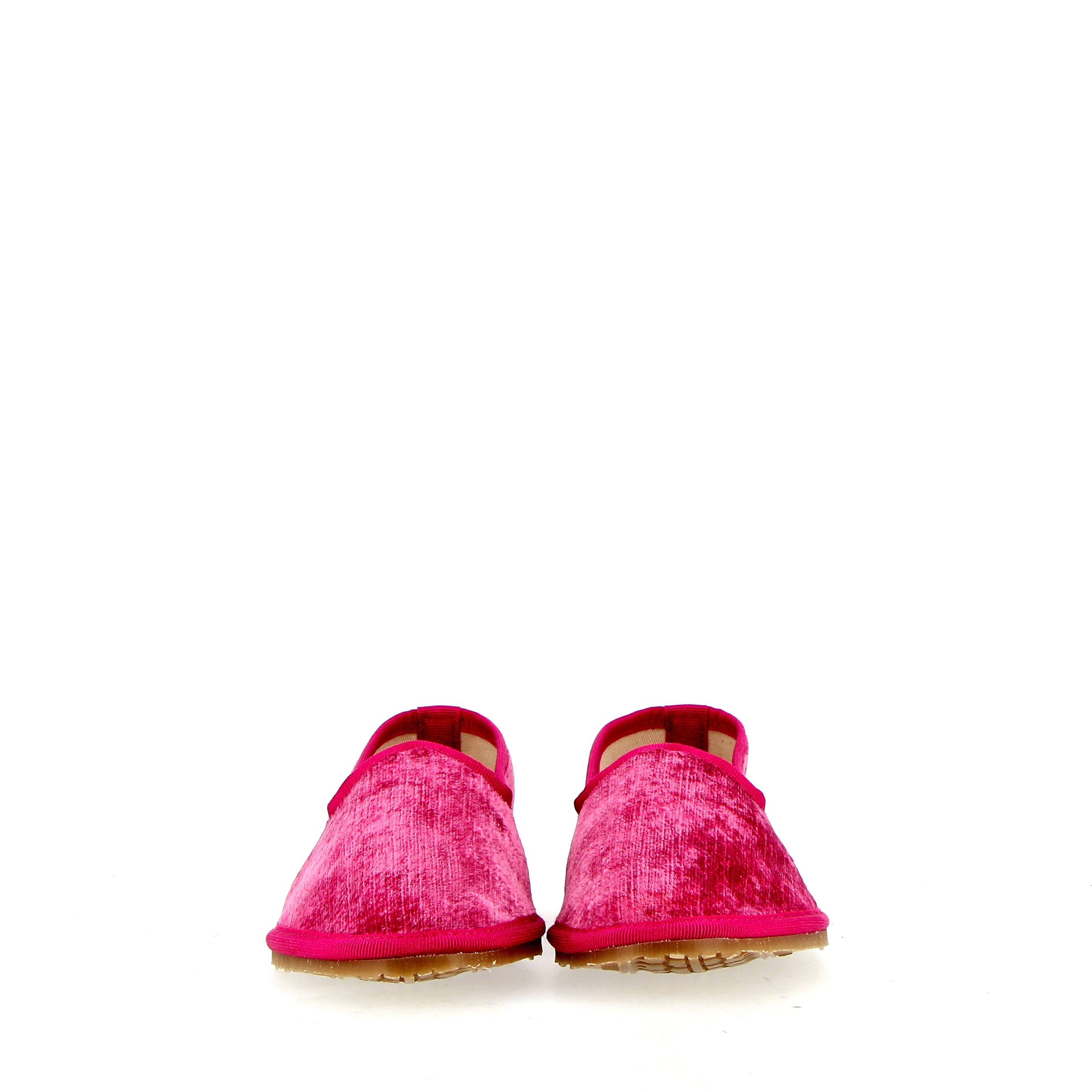 Ballerina modello friulana in velluto fuxia