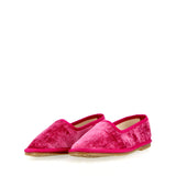 Ballerina modello friulana in velluto fuxia