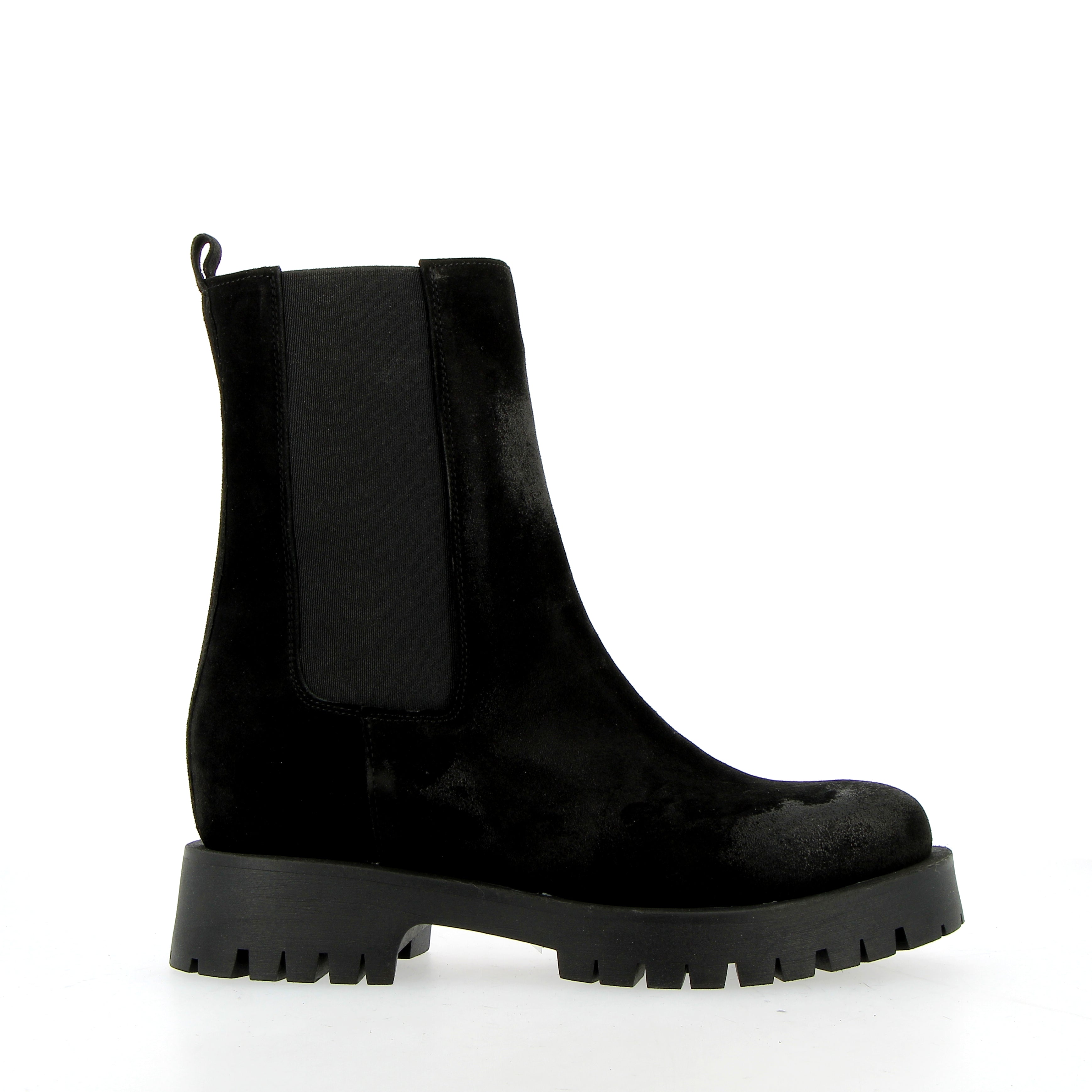 Chelsea boot nero in pelle scamosciata trattata vintage