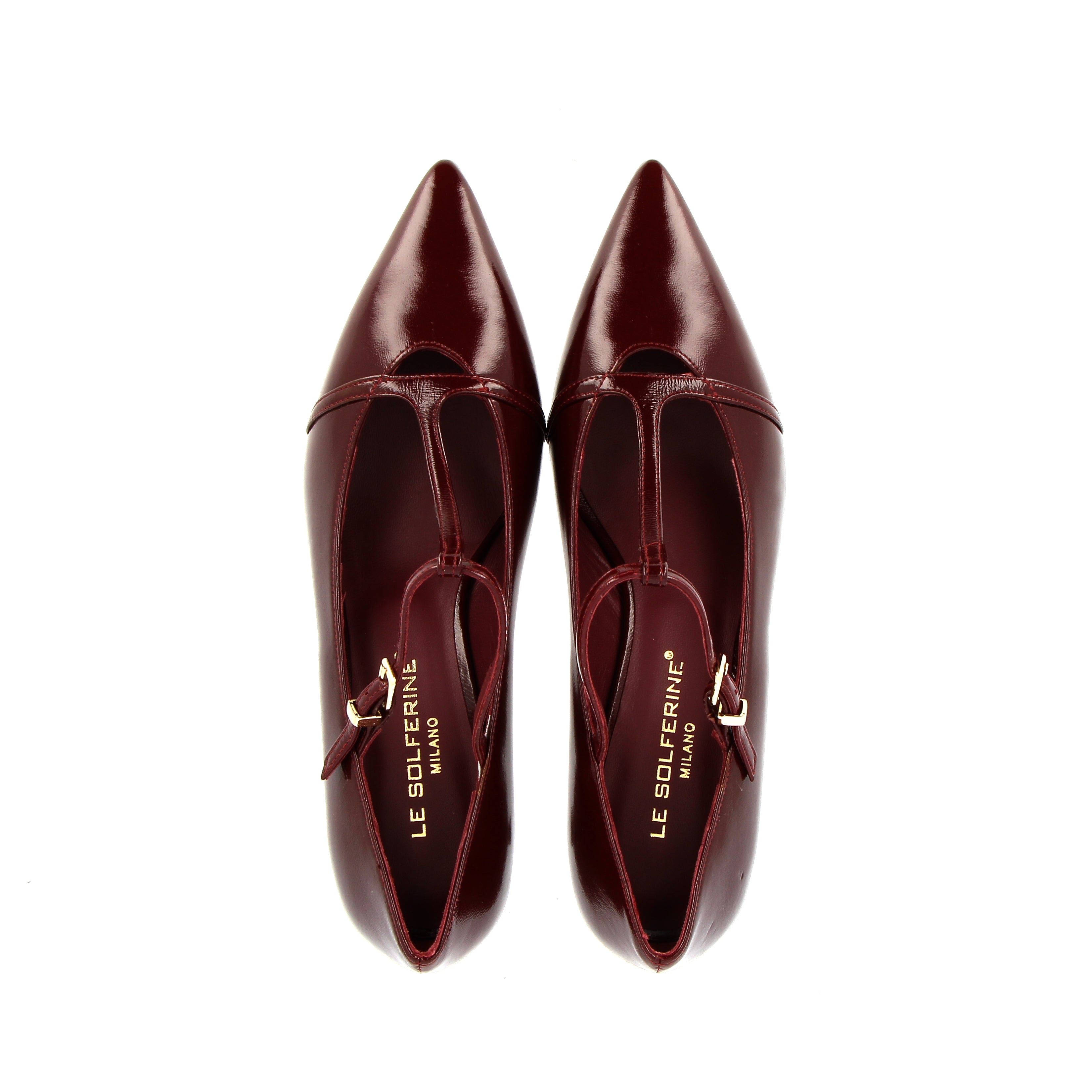 Maryjane in pelle bordeaux tacco medio