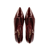 Maryjane in pelle bordeaux tacco medio