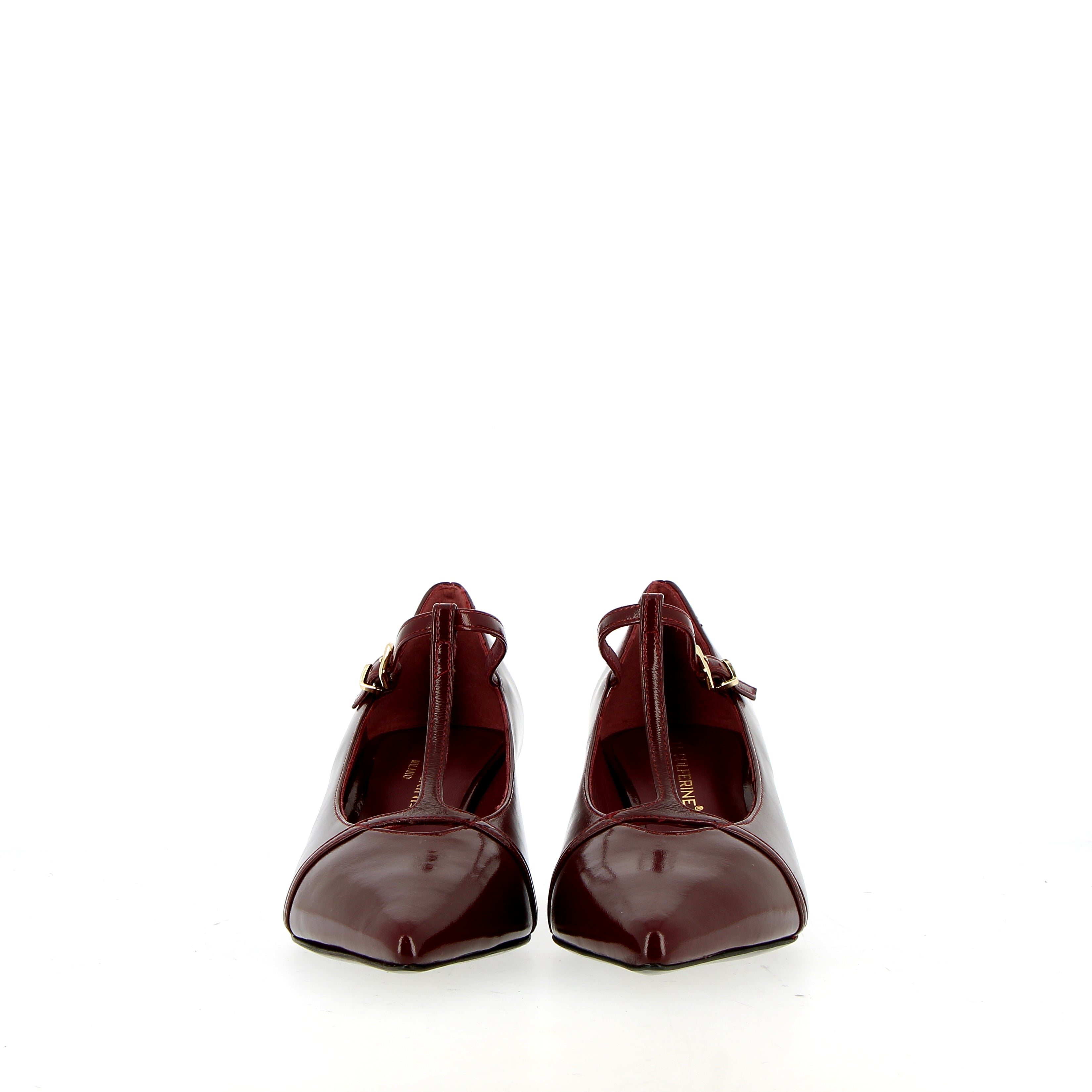Maryjane in pelle bordeaux tacco medio