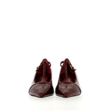Maryjane in pelle bordeaux tacco medio