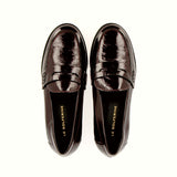 College-style loafer in burgundy naplack