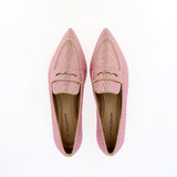 Low pink rhinestone moccasin