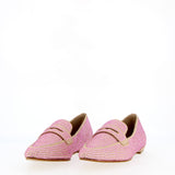 Low pink rhinestone moccasin