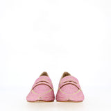 Low pink rhinestone moccasin