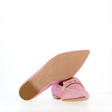 Low pink rhinestone moccasin