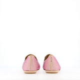 Low pink rhinestone moccasin