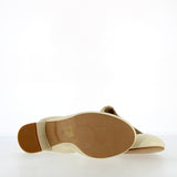Pucker pump ballerina in nappa latte sfoderata