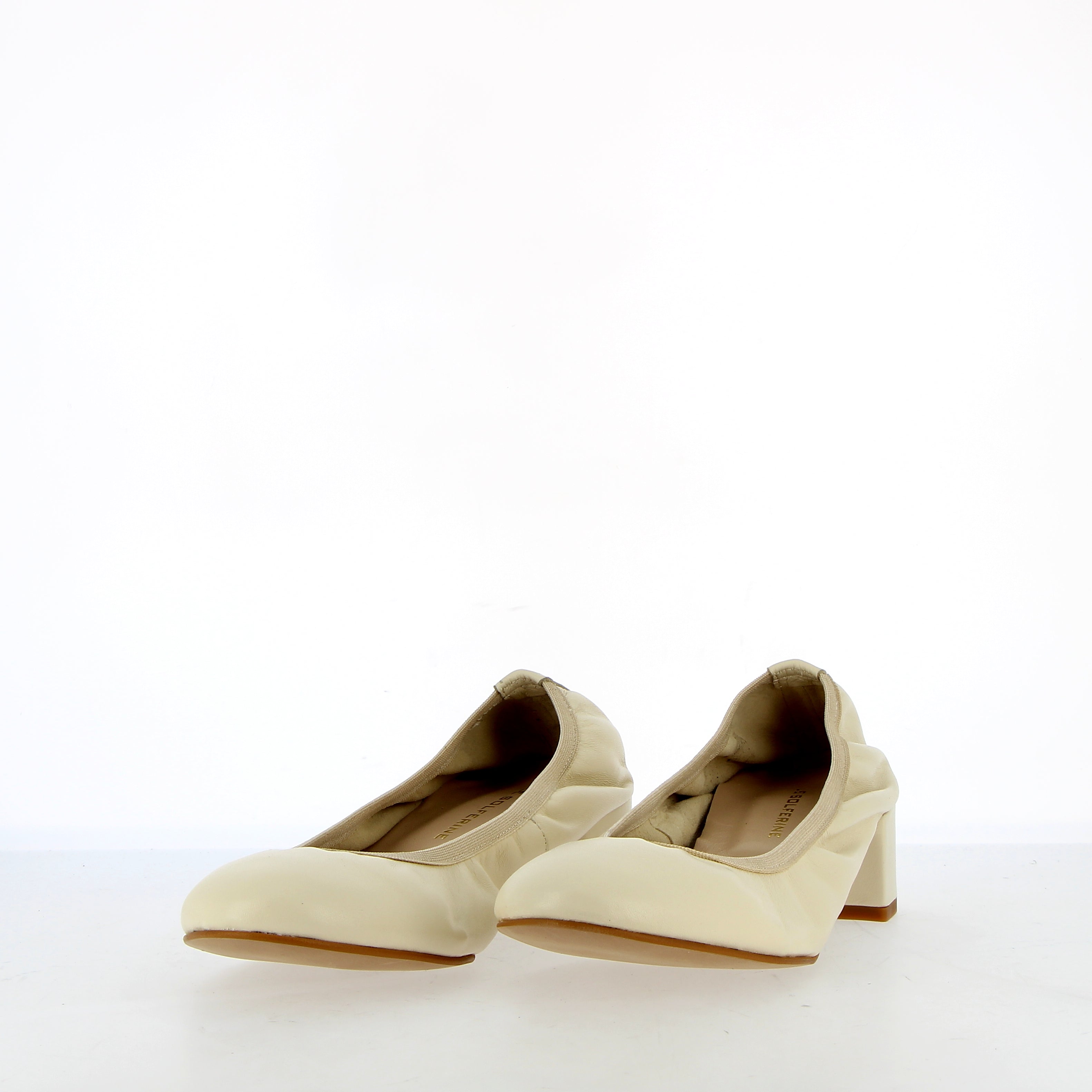 Pucker pump ballerina in nappa latte sfoderata