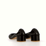 Pucker pump ballerina in nappa nera sfoderata