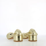 Pucker pump ballerina in nappa platino sfoderata