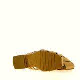Sandalo slip on gladiator in morbido camoscio sabbia