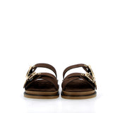 Sandalo in camoscio testa di moro con fibbie regolabili