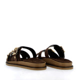 Sandalo in camoscio testa di moro con fibbie regolabili