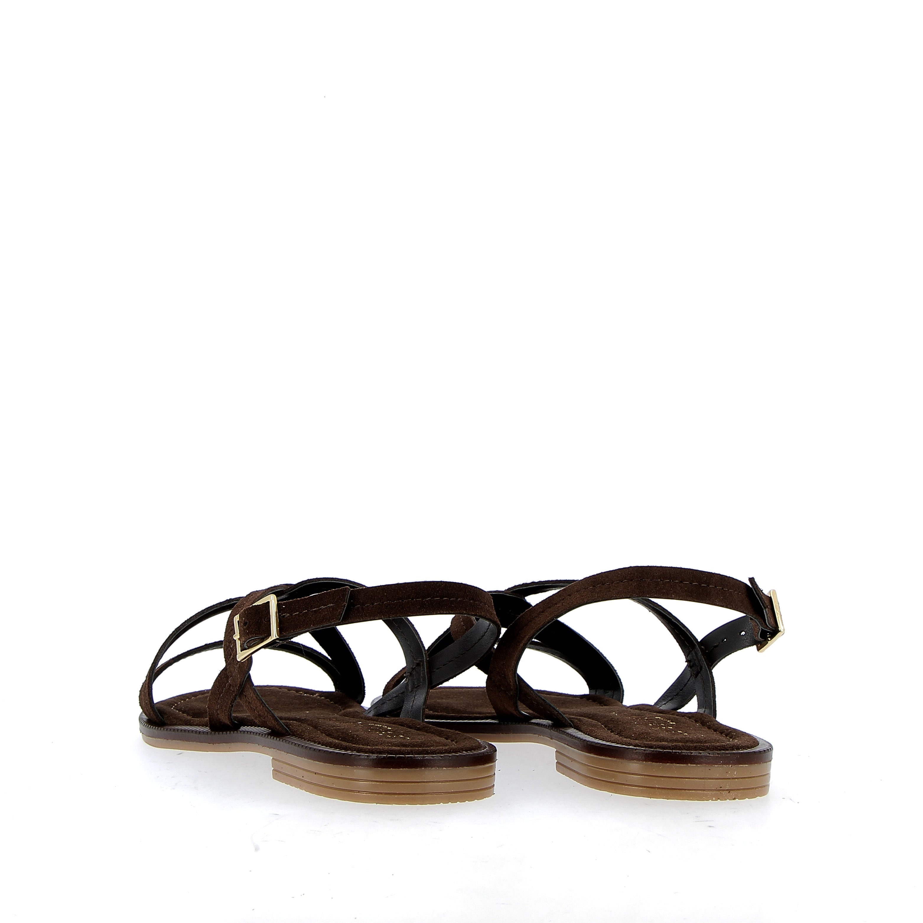 Sandalo basso in camoscio testa di moro a cinturini