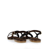 Sandalo basso in camoscio testa di moro a cinturini