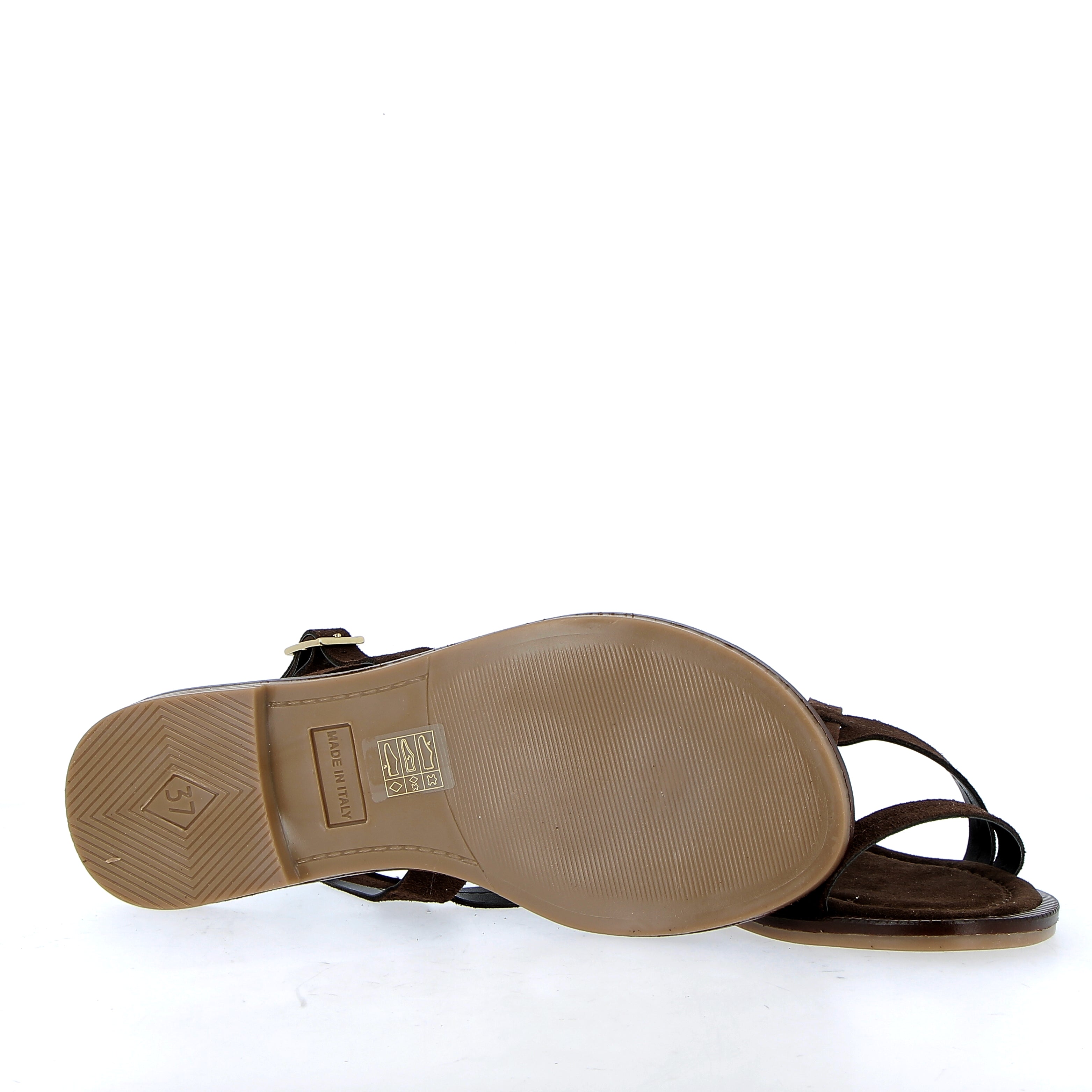 Sandalo basso in camoscio testa di moro a cinturini