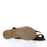 Sandalo basso in camoscio testa di moro a cinturini