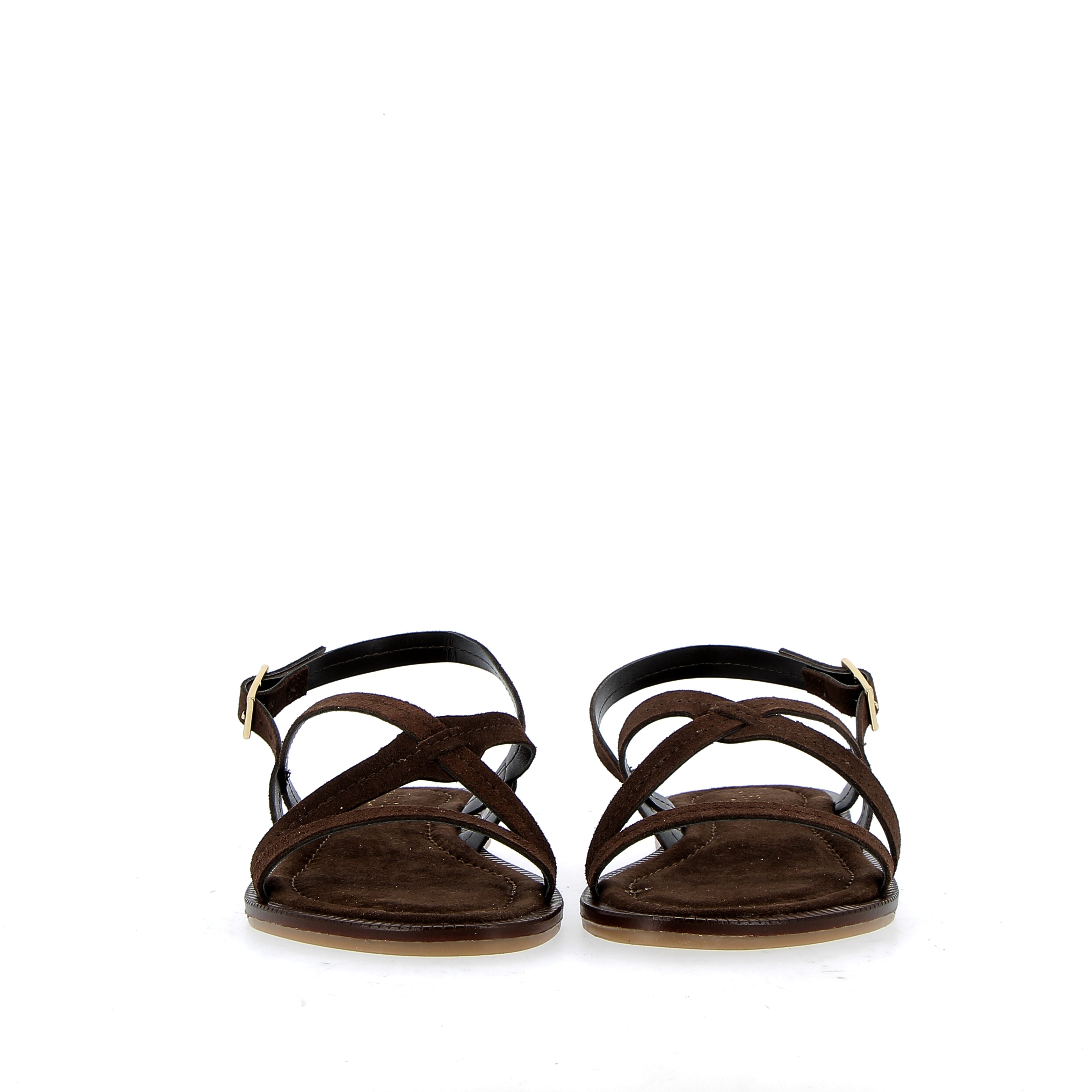 Sandalo basso in camoscio testa di moro a cinturini