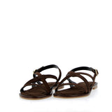 Sandalo basso in camoscio testa di moro a cinturini