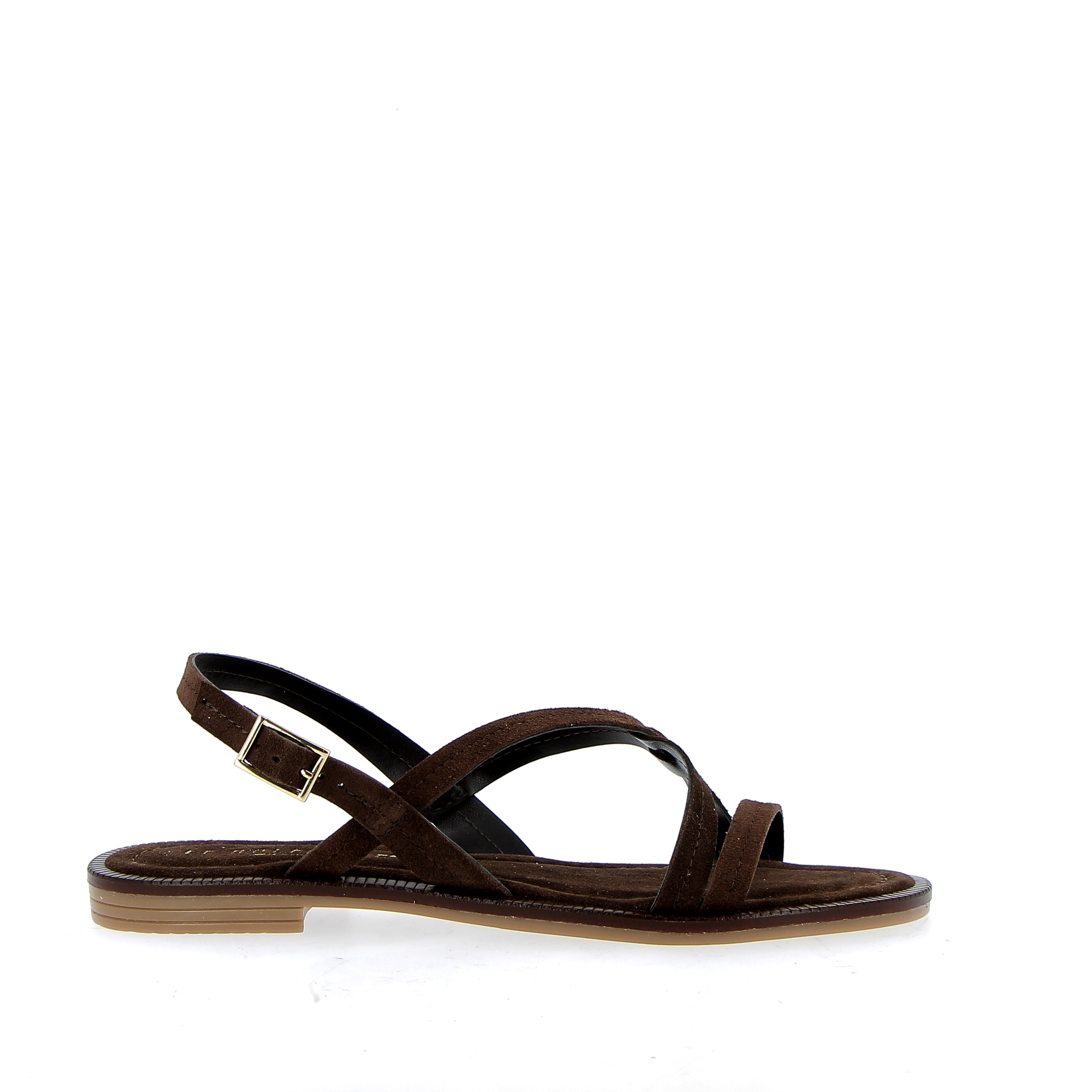 Sandalo basso in camoscio testa di moro a cinturini