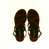 Sandalo basso in camoscio testa di moro a cinturini