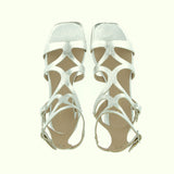Silver nappa leather gladiator sandal
