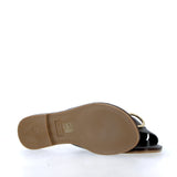 Sandalo basso in pelle testa di moro con fibbia