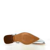 Slingback basso in nappa argento