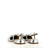 Slingback basso in nappa argento