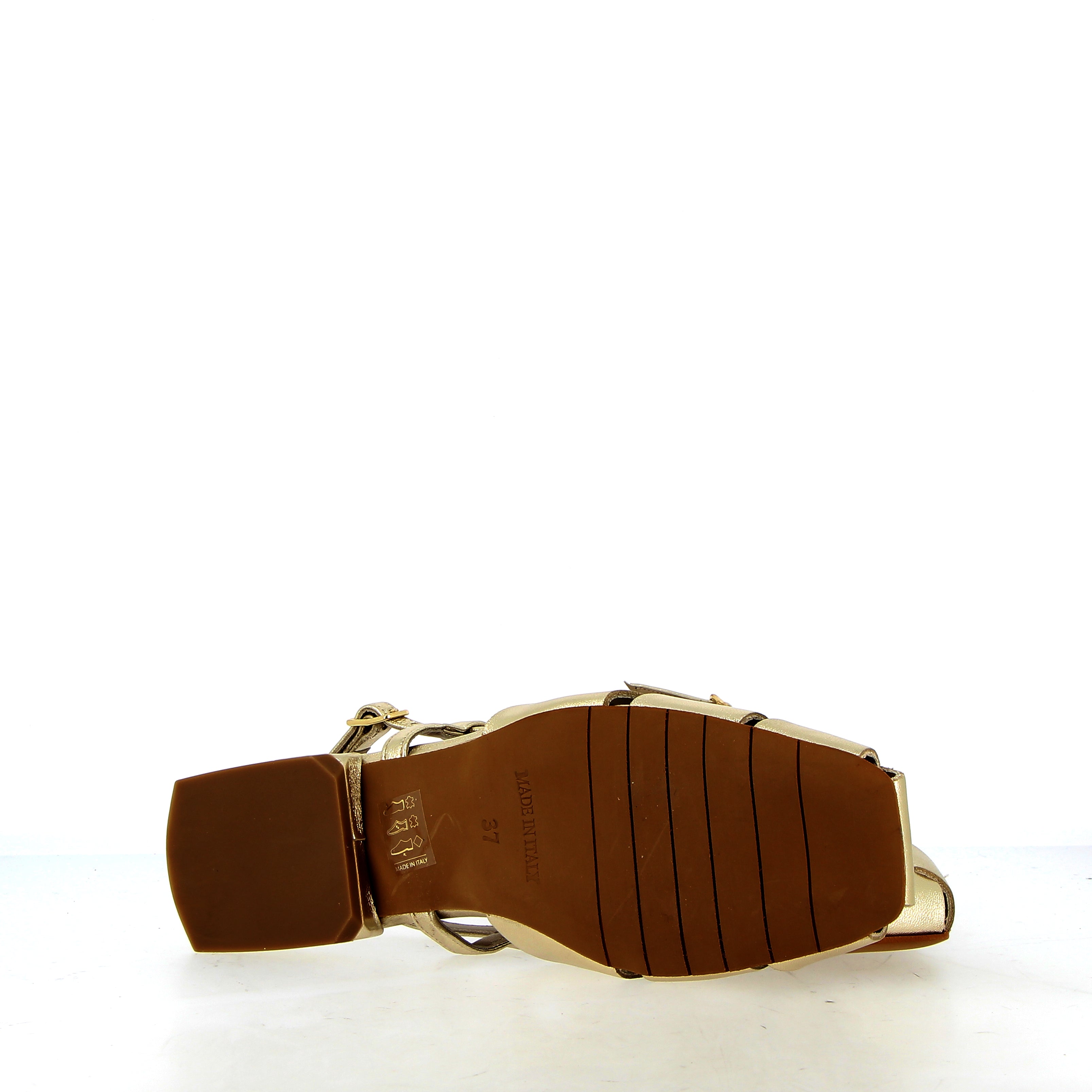 Sandalo slingback gladiator in pelle platino