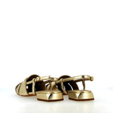 Sandalo slingback gladiator in pelle platino