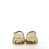 Sandalo slingback gladiator in pelle platino