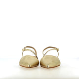 Slingback basso in nappa platino con cinturino