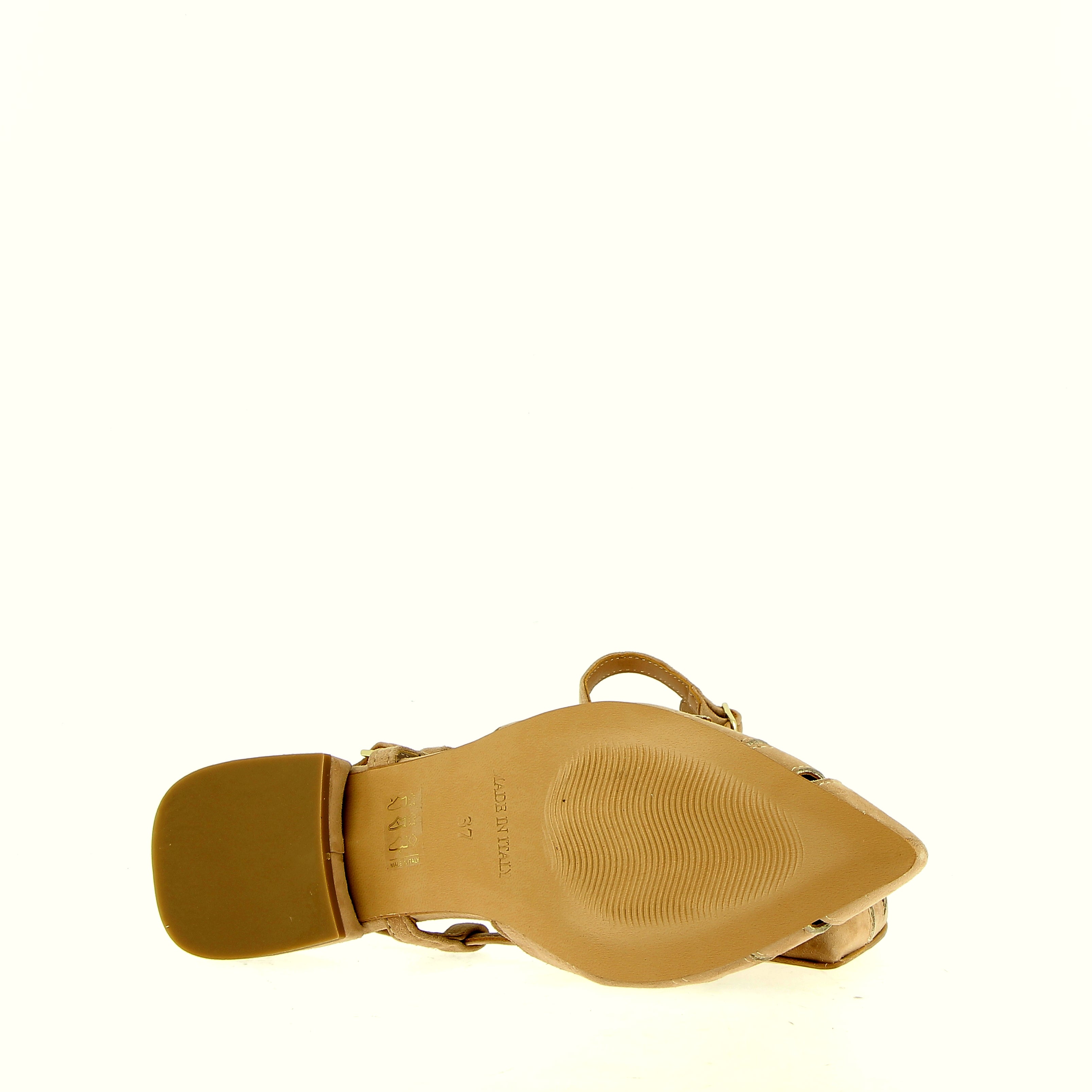 Sandalo slingback in soffice camoscio sabbia