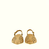 Sandalo slingback in sofficie camoscio sabbia