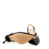 Slingback in pelle nera con cinturini