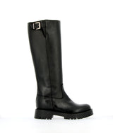 Stivalone in pelle nero biker alto