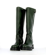 Stivalone in pelle verdone biker alto