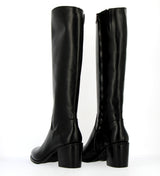 Stivale in pelle nera con zip
