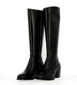 Stivale in pelle nera con zip