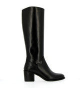 Stivale in pelle nera con zip